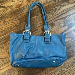 Tignanello Women's Blue Leather Purse + Billfold